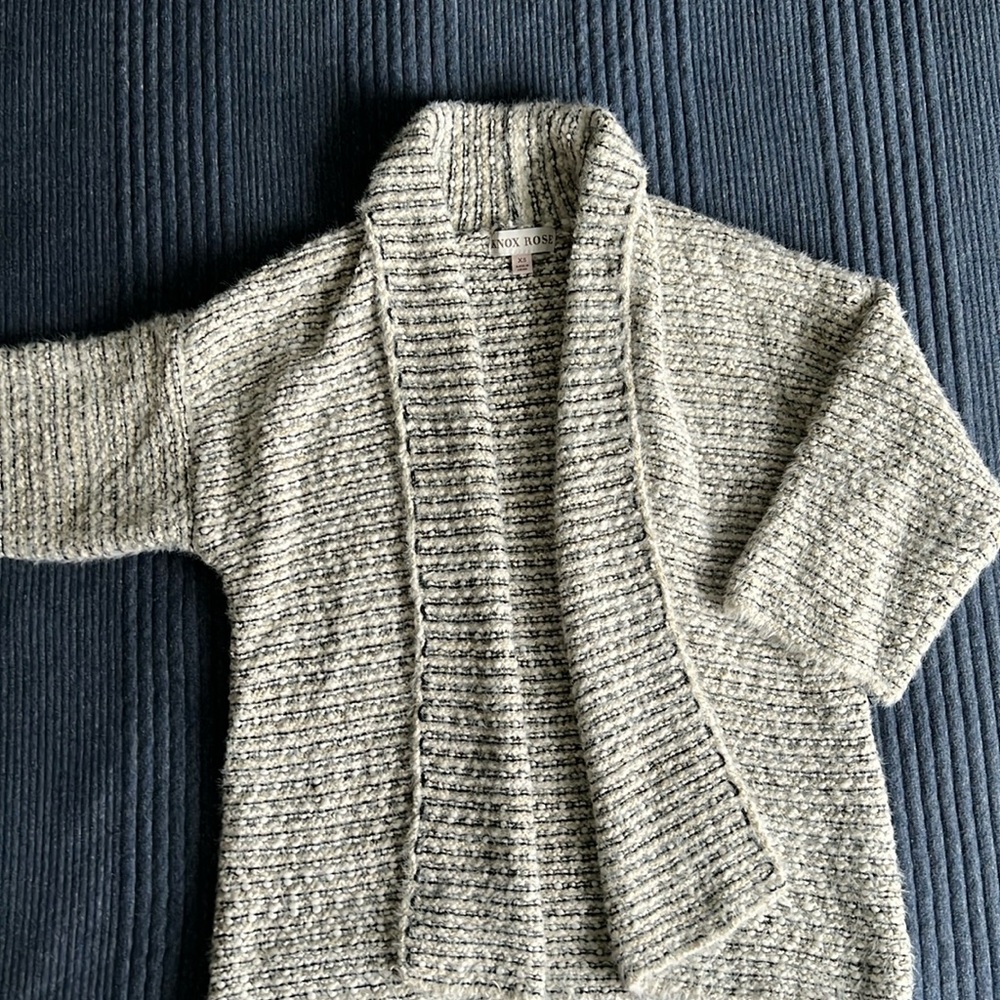 Knox Rose Boucle Chunky Knit 3/4 Sleeve Coatigan Sweater